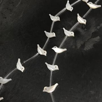 マザーオブパール小鳥(Sサイズ)約14～15×6×2mm　ホワイト(1個・20個)