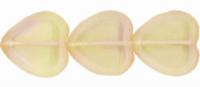 《ウランガラス》ハートウィンドウ15mm　レモンピンク(1個～12個)